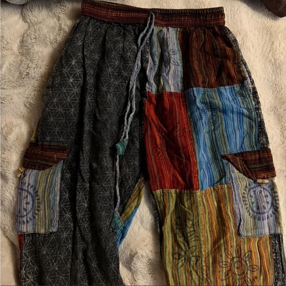 NATURAL LIFE Pants - Boho Multicolor Patchwork Cargo Pants